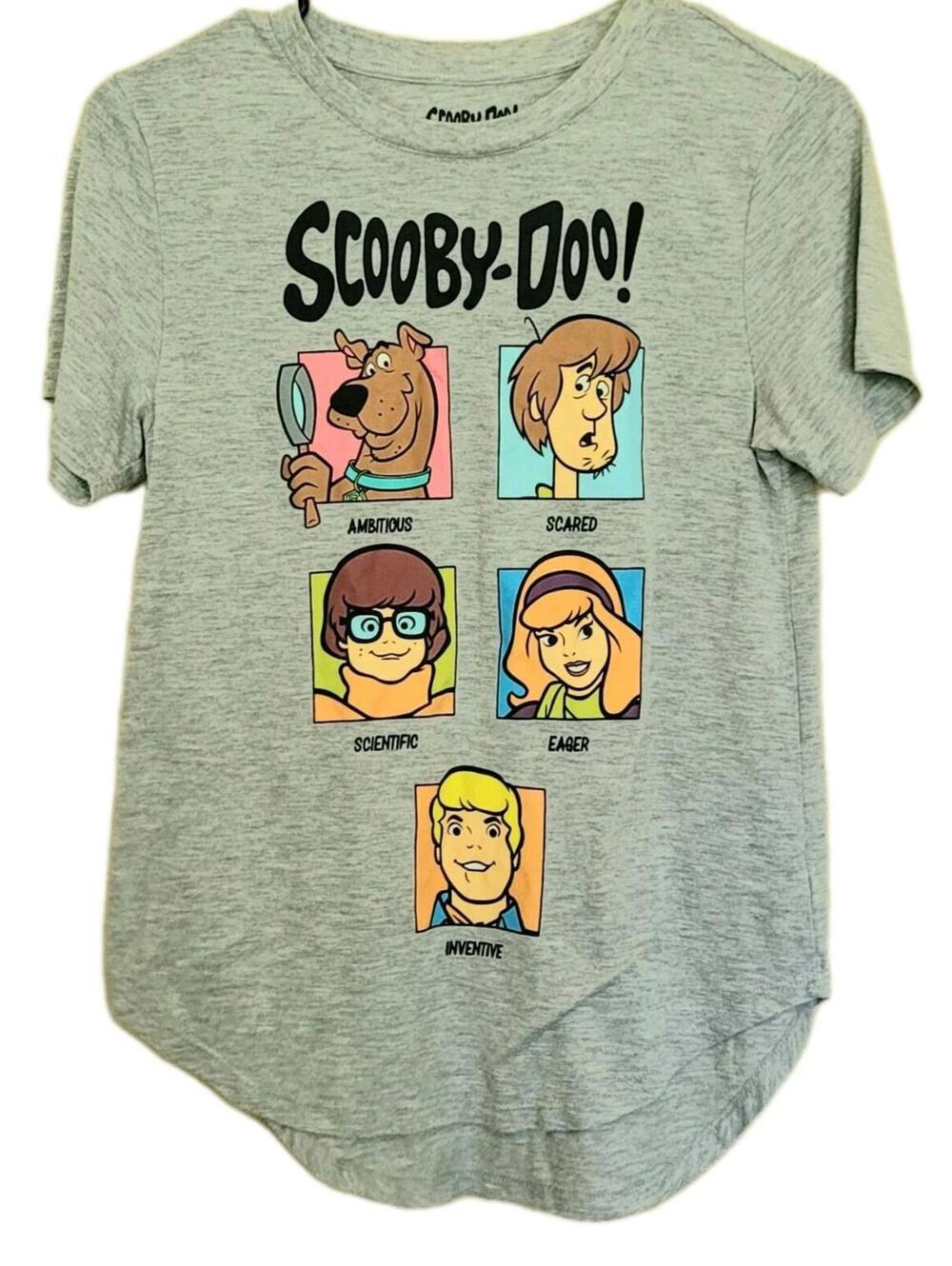 Scooby-Doo!  Grey Women's Portrait Graphic T Shirt Size Medium. Women's Cut